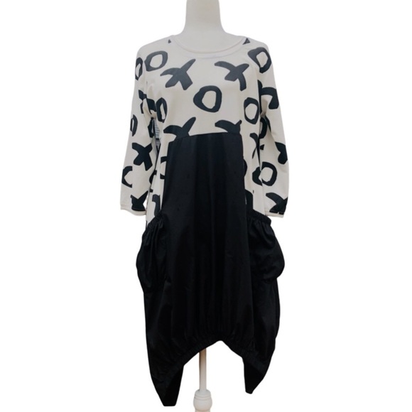 Snapdragon & Twig Tulip Silhouette Cotton Blend  Lagenlook Dress Art to Wear - Picture 1 of 9